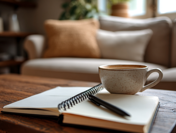 Notebook and tea 450